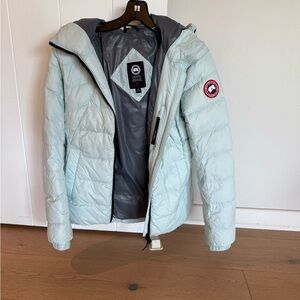 Canada Goose Gray and White Puffer Jacket